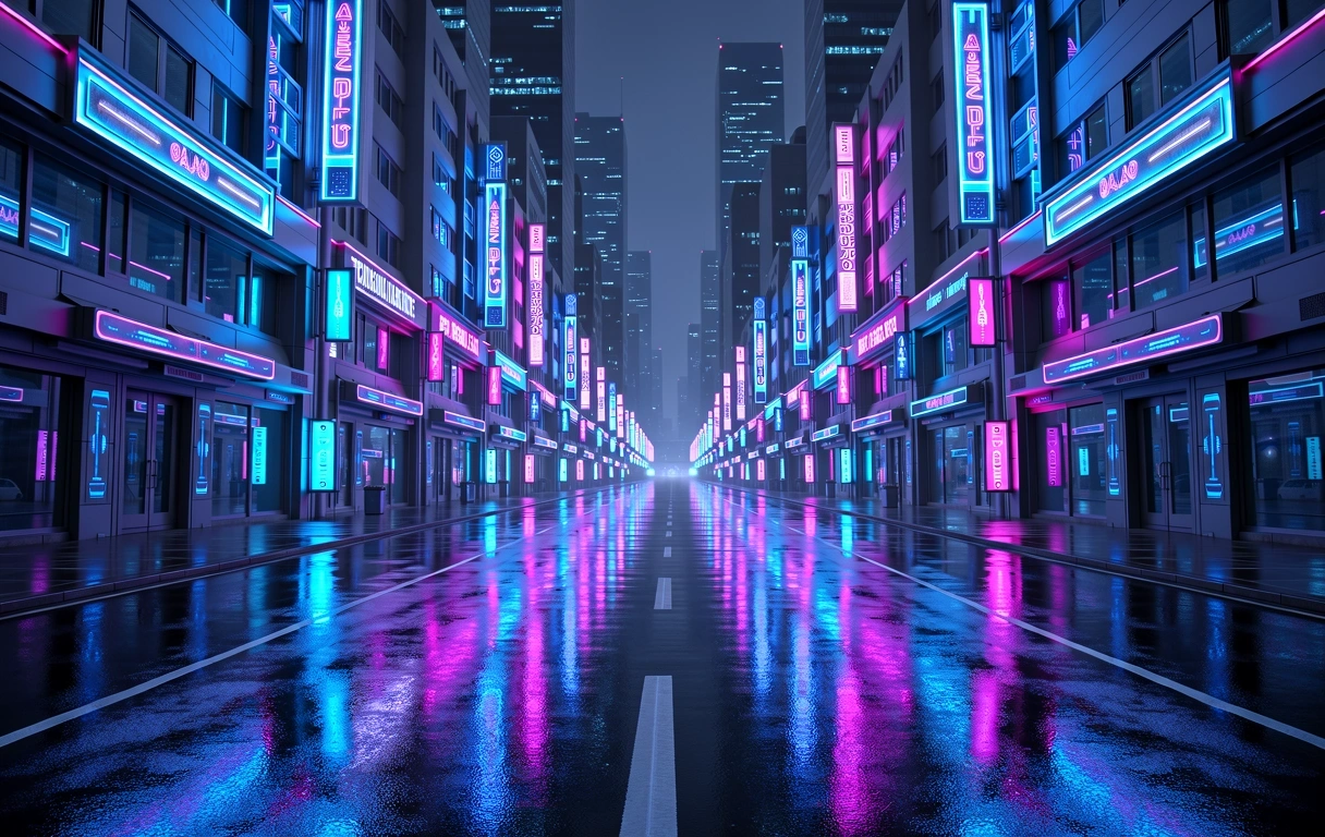 Cyberpunk city environment